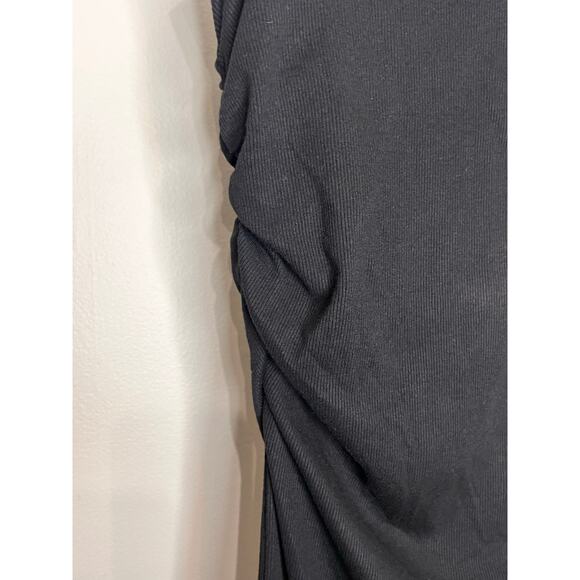 Michael Stars Rae High Waisted Ultra Rib Midi Skirt Black Women's Size Large NWT - Picture 4 of 9